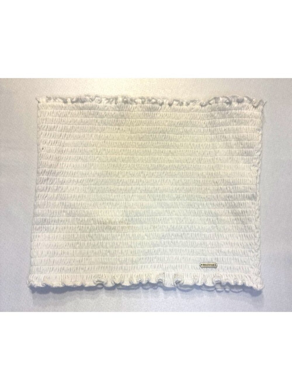 Hollister Women's Tube Top Spring Break White Stretch Smocked Crop Boho Size S